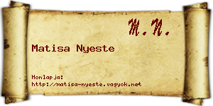 Matisa Nyeste névjegykártya